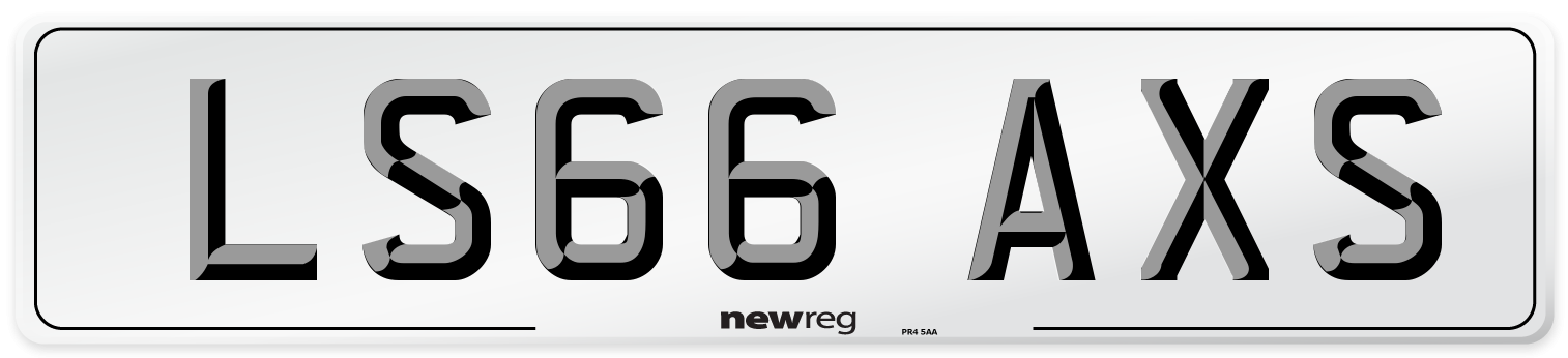 LS66 AXS Number Plate from New Reg